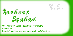 norbert szabad business card